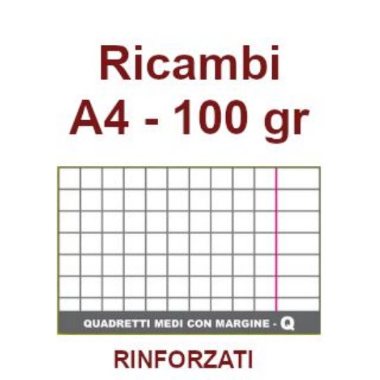 Immagine di RICAMBI A4 100gr RQ RINFORZATI CON MARGINE 40f