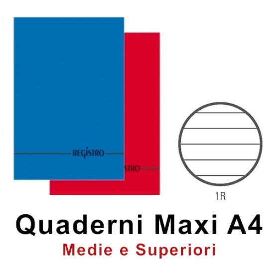 Immagine di REGISTRO MAXI A RIGHE COPERTINA RIGIDA 1R 21X29 A4 1pz - 100fg 60gr