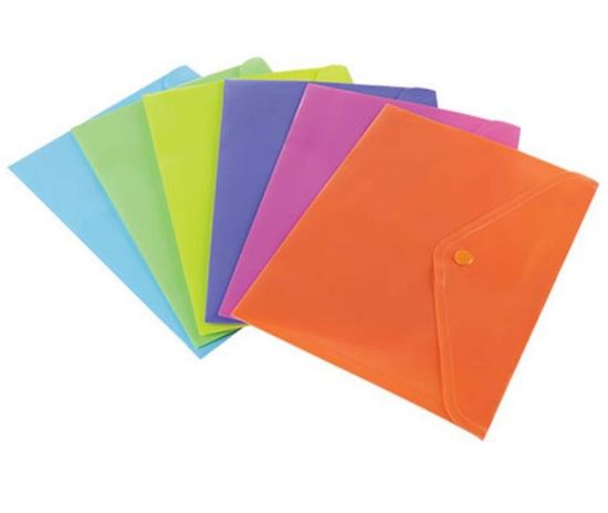 Picture of BUSTA CON BOTTONE FLUO A7 5pz COLORI ASS. 10X15cm KROMATICA