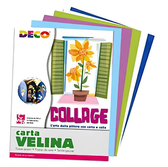 Immagine di CARTA VELINA 50x76cm 20g 25 FOGLI 5 COLORI FREDDI ASSORTITI