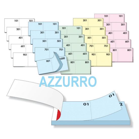 Immagine di BLOCCO RICEVUTA SCONTRINI NUMERATI (1-1000) 13x6cm 1pz AZZURRO