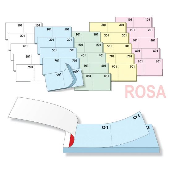 Picture of BLOCCO RICEVUTA SCONTRINI NUMERATI (1-1000) 13x6cm 1pz ROSA