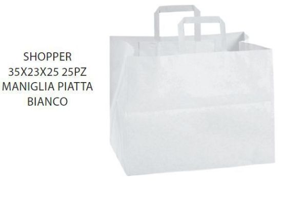 Picture of SACCHETTI SHOPPER TU BIANCO 35x23 + 25cm 25pz