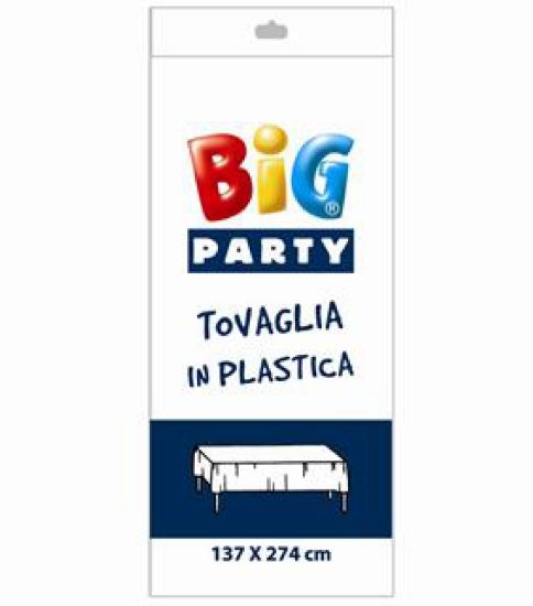 Immagine di TOVAGLIA PVC 135X270cm BIANCO PLASTICA IMPERMEABILE