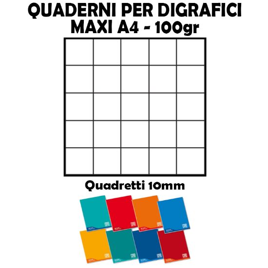 Picture of QUADERNI MAXI DISGRAFICI 10mm 100gr - 6pz 21x29cm A4