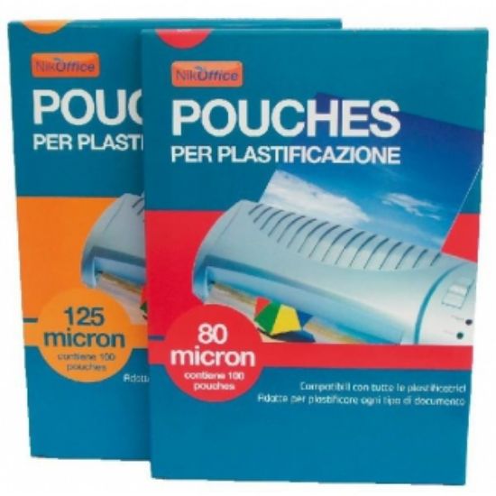 Immagine di POUCHES PER PLASTIFICATRICI POUCHES 75X105 100pz 125 MICRON