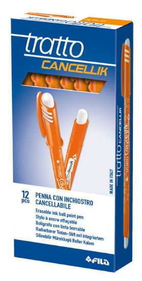 Immagine di PENNA SFERA CANCELLIK ARANCIO 12pz TRATTO 0,4mm CON GOMMA