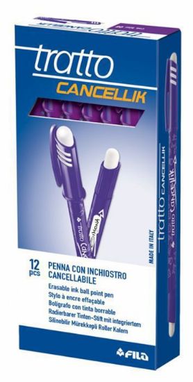 Immagine di PENNA SFERA CANCELLIK VIOLA 12pz TRATTO 0,4mm CON GOMMA