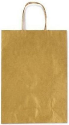 Immagine di SACCHETTI SHOPPER TU ORO 22x10x27cm 25pz CON MANICO CORDA