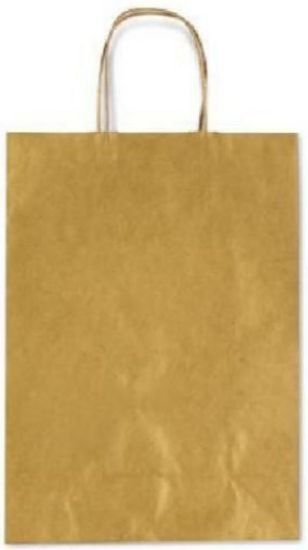 Immagine di SACCHETTI SHOPPER TU ORO 22x10x27cm 25pz CON MANICO CORDA