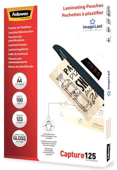 Picture of POUCHES PER PLASTIFICATRICI A4 125 MICRON 100pz FELLOWES