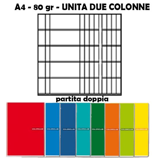 Picture of QUADERNI MAXI TINTA UNITA 2 COLONNE 80gr - 10pz 21X29 A4 - PARTITA DOPPIA