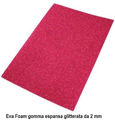 Picture of FOGLI EVA 40X60 FUCSIA 10FG GLITTER FOAM CREPP