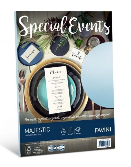 Immagine di CARTA PERLATA A4 AZZURRO 120g 20 FOGLI 1pz SPECIAL EVENTS