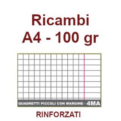 Immagine di RICAMBI A4 100gr 4mm RINFORZATI C/MARGINE 40f
