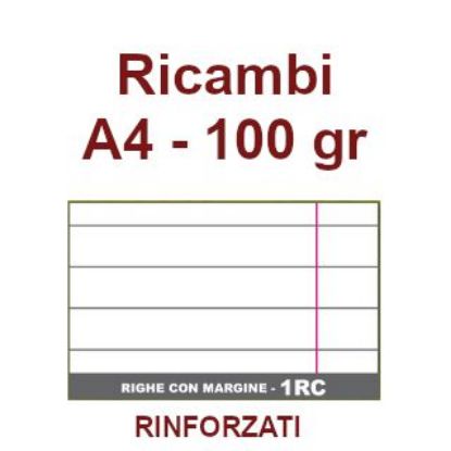 Immagine di RICAMBI A4 100gr RC RINFORZATI CON MARGINE 40f