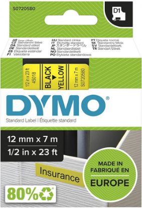 Picture of NASTRI DYMO 1000 12mm X 7mt NERO GIALLO 1pz 45018