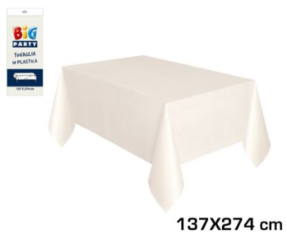 Immagine di TOVAGLIA PVC 135X270cm AVORIO PLASTICA IMPERMEABILE