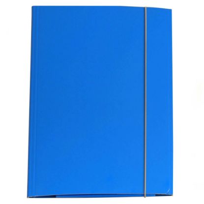 Picture of CARTELLA PRESPAN 25x34cm A4 10pz 3 LEMBI LUCIDA CON ELASTICO AZZURRO