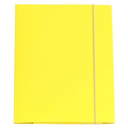 Picture of CARTELLA PRESPAN 25x34cm A4 10pz 3 LEMBI LUCIDA CON ELASTICO GIALLO