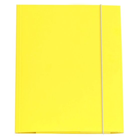 Picture of CARTELLA PRESPAN 25x34cm A4 10pz 3 LEMBI LUCIDA CON ELASTICO GIALLO