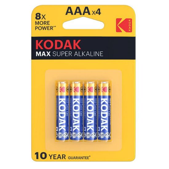 Picture of BATTERIE KODAK ALKALINE MAX SUPER AAA MINISTILO 1.5v 4x 1pz