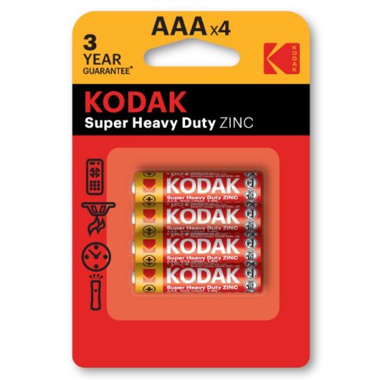 Picture of BATTERIE KODAK ZINC SUPER HEAVY DUTY AAA MINISTILO 4x 1,5v