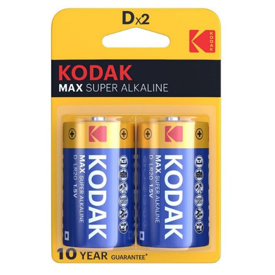 Immagine di BATTERIE KODAK ALKALINE MAX SUPER D TORCIA 1.5v 2x 1pz