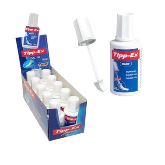 Immagine di CORRETTORE PENNELLO 20ml 10pz TIPP-EX RAPID FLUID - 66180