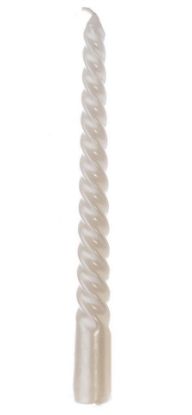 Immagine di CANDELA TORCIGLIONE 20cm 6pz BIANCO LACCATO