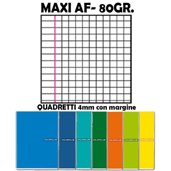 Picture of QUADERNI MAXI TINTA UNITA 4F 4mm 80gr - 10pz 21X29 A4  con margine