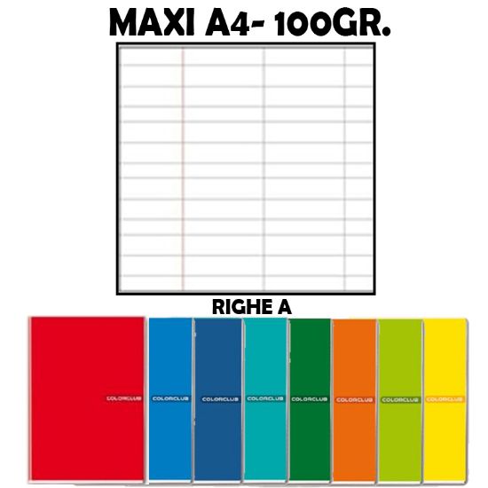 Picture of QUADERNI MAXI TINTA UNITA A RIGHE 100gr - 10pz 21X29 A4 1/2 elementare