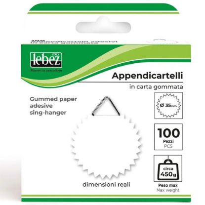 Picture of APPENDICARTELLI ADESIVO 100pz ECONOMICO IN CARTA