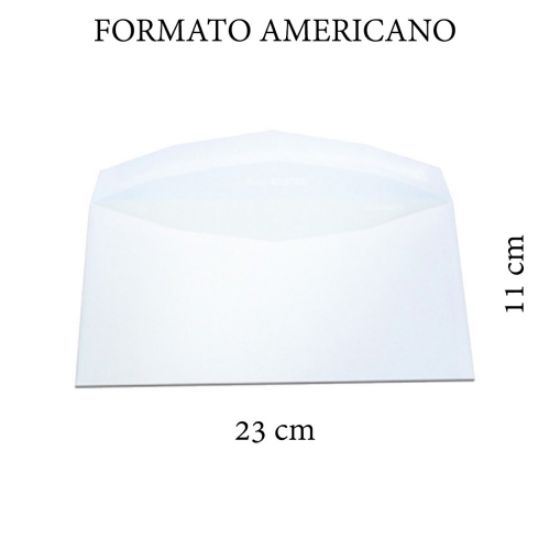 Picture of BUSTA LETTERA 11x23cm 80g FORMATO AMERICANO SENZA FINESTRA 500pz BIANCA