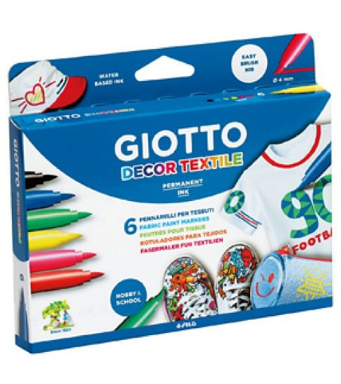 Immagine di PENNARELLI GIOTTO TEXTILE 6colori 1pz PER TESSUTO