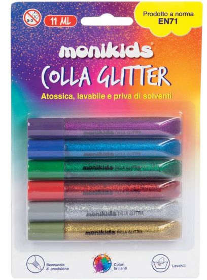 Picture of COLLA GLITTER 11g 6pz MULTICOLOR