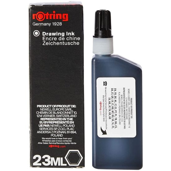 Immagine di INCHIOSTRO ROTRING  1pz 591017 FLACONE NERO 23ml