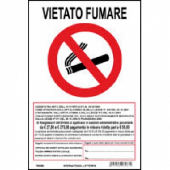 Picture of TARGA VIETATO FUMARE 23X29 VIETATO FUMARE 011 PLASTICA 1pz