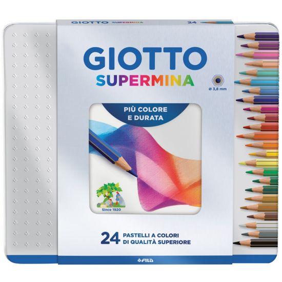 Immagine di PASTELLI GIOTTO SUPERMINA 24 COLORI SCATOLA METALLO