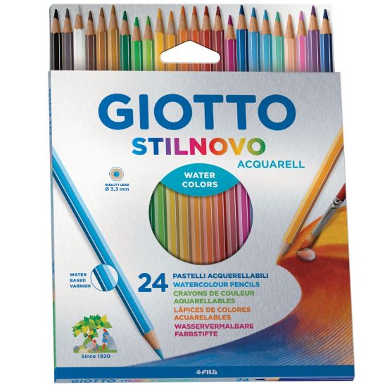 Immagine di PASTELLI GIOTTO STILNOVO 24 COLORI ACQUARELLABILI 1pz