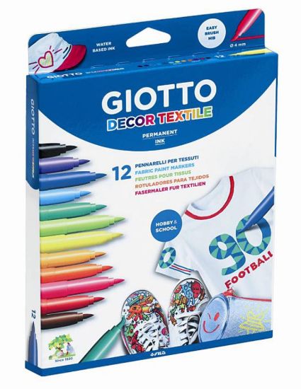 Picture of PENNARELLI GIOTTO TEXTILE 12colori 1pz PER TESSUTO