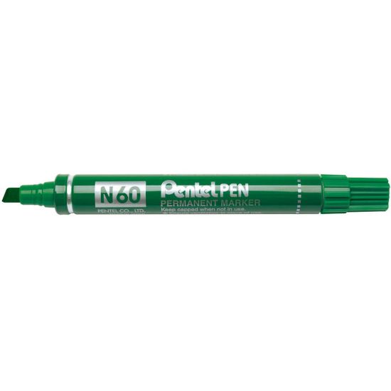 Immagine di MARCATORE N60 12pz INDELEBILE VERDE - PENTEL