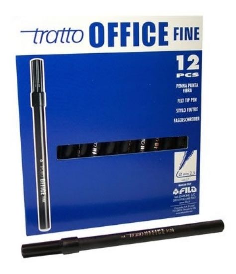 Immagine di PENNARELLI TRATTO OFFICE 12pz NERO TAPPO 2,5mm - FILA