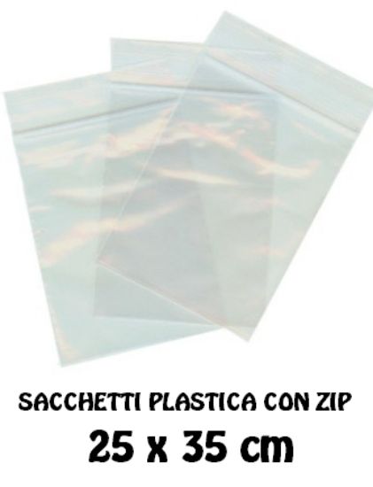 Picture of SACCHETTI BUSTA POLIETILENE ZIP 25x35cm 100pz USO ALIMENTARE