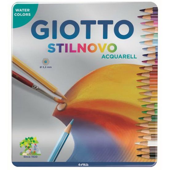 Picture of PASTELLI GIOTTO STILNOVO 24 COLORI ACQUARELLABILI SCATOLA METALLO