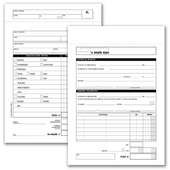 Picture of MODULI NOTA SPESE A5 BLOCCO CON 25 BUSTE