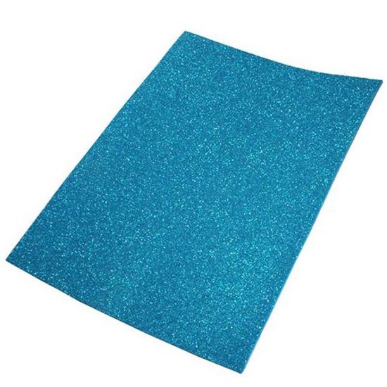 Picture of FOGLI EVA 40X60 CELESTE 10FG GLITTER FOAM