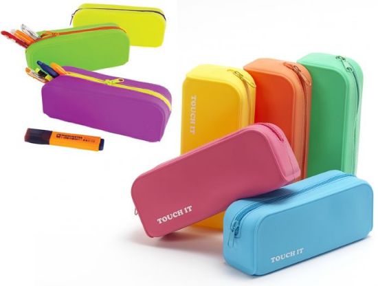 Astuccio Bustina Scuola in silicone tonda colori fluo assortiti