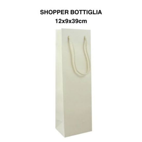 Picture of SACCHETTI SHOPPER BOTTIGLIA TU PANNA 12x9x39cm 12pz RINFORZATA CON MANICO CORDA