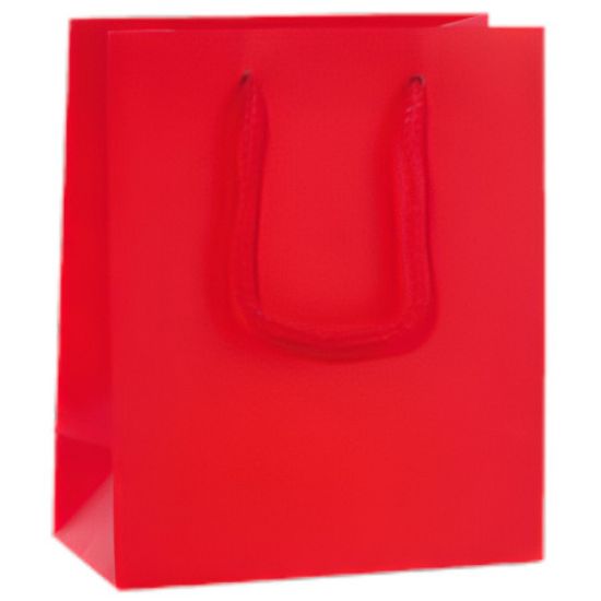 Picture of SACCHETTI SHOPPER RINFORZATA ROSSO 16x8x19cm 12pz CON MANICO CORDA